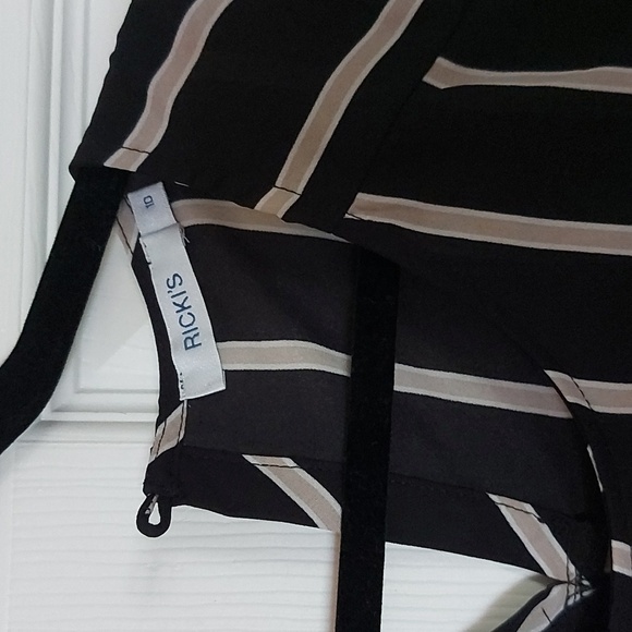 Black/tan striped blouse - Picture 3 of 4